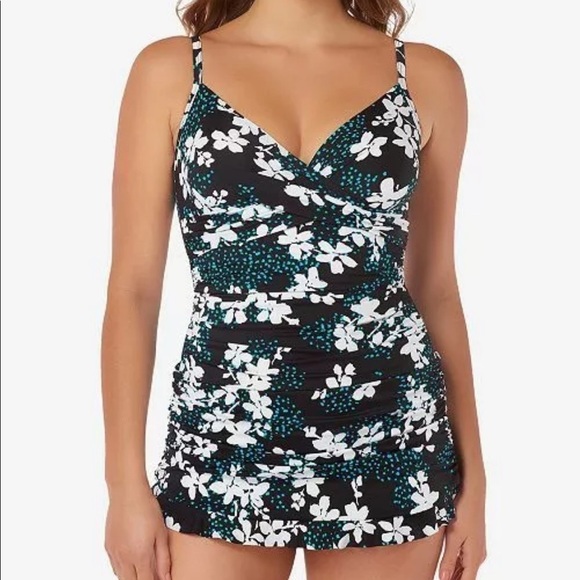 Nwt Swim Solutions Garden Confetti  Swimdress - Picture 1 of 4